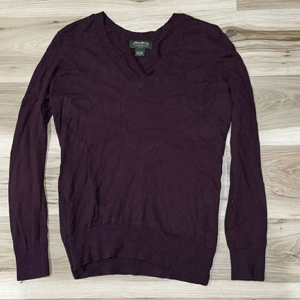Eddie Bauer Maroon Cashmere Blend Sweater Women’s Medium